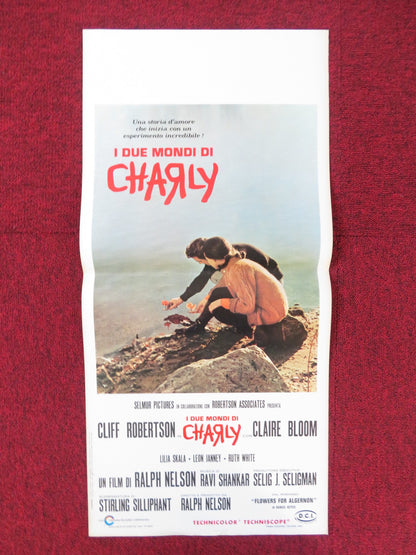 CHARLY ITALIAN LOCANDINA POSTER CLIFF ROBERTSON CLAIRE BLOOM 1969