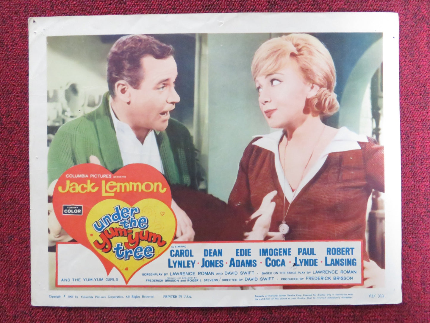 UNDER THE YUM YUM TREE US LOBBY CARD SET JACK LEMMON C. LYNLEY DEAN JONES 1963