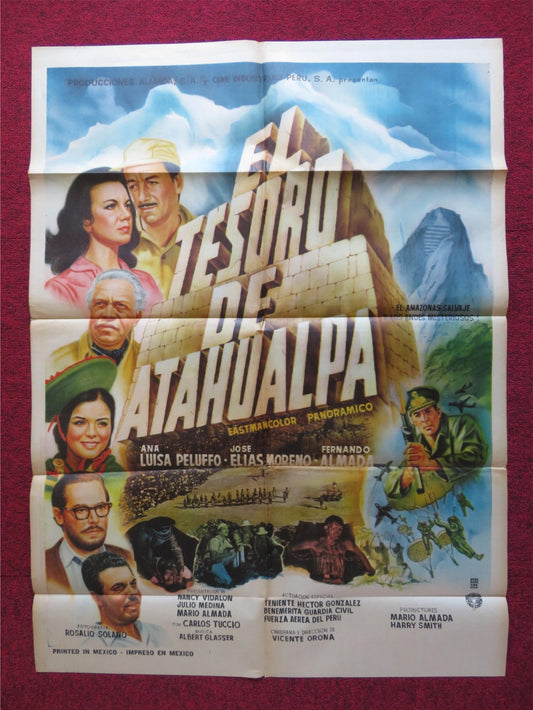 EL TESORO DE ATAHUALPA FOLDED MEXICAN POSTER ANA LUISA PELUFFO JOSE MORENO 1968