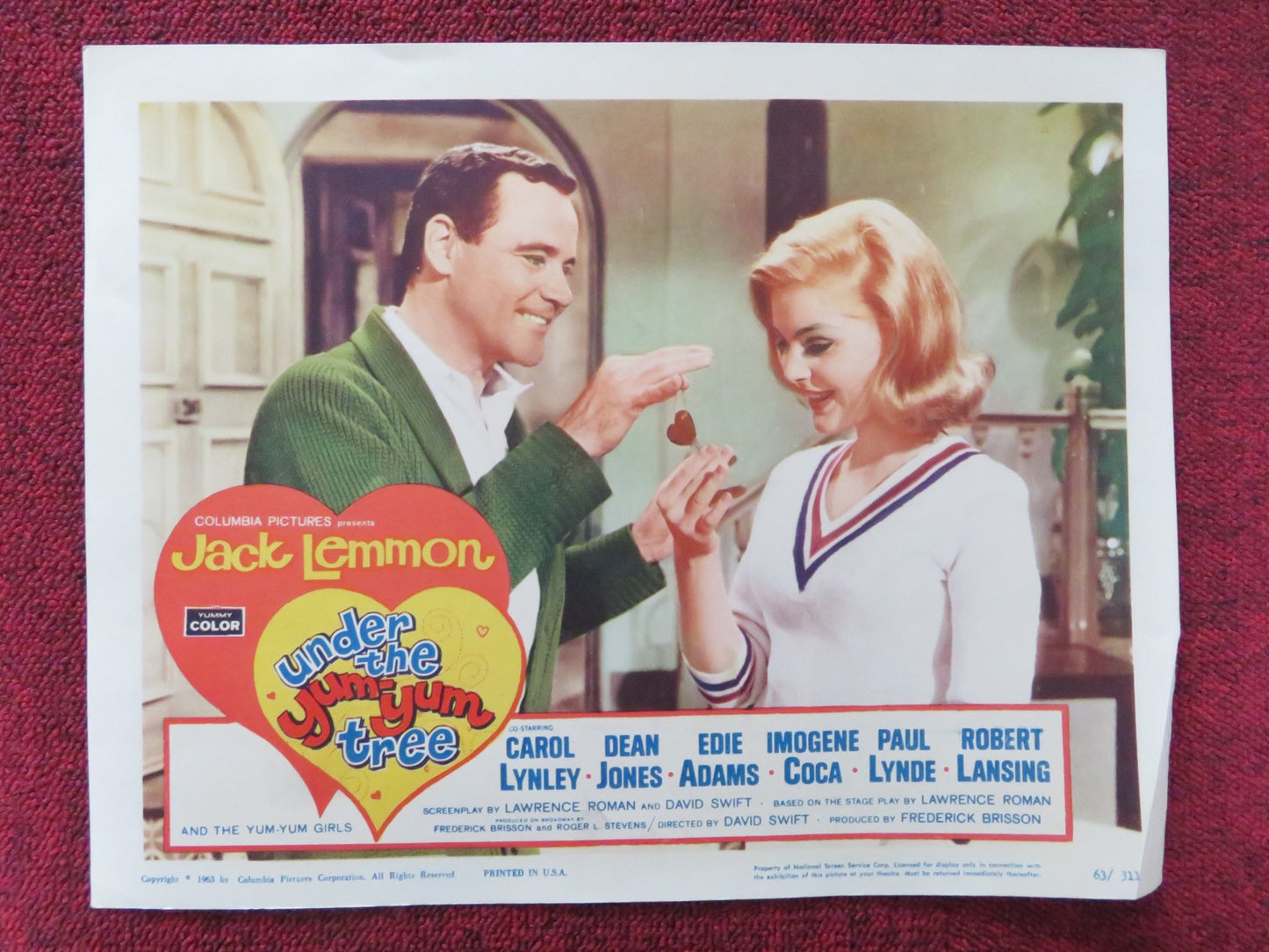 UNDER THE YUM YUM TREE US LOBBY CARD SET JACK LEMMON C. LYNLEY DEAN JONES 1963