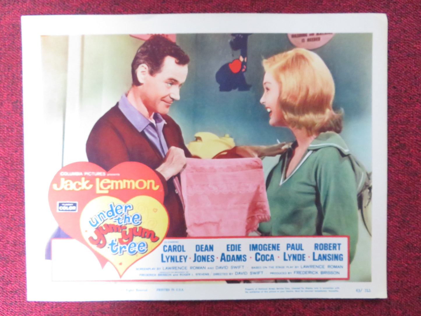 UNDER THE YUM YUM TREE US LOBBY CARD SET JACK LEMMON C. LYNLEY DEAN JONES 1963