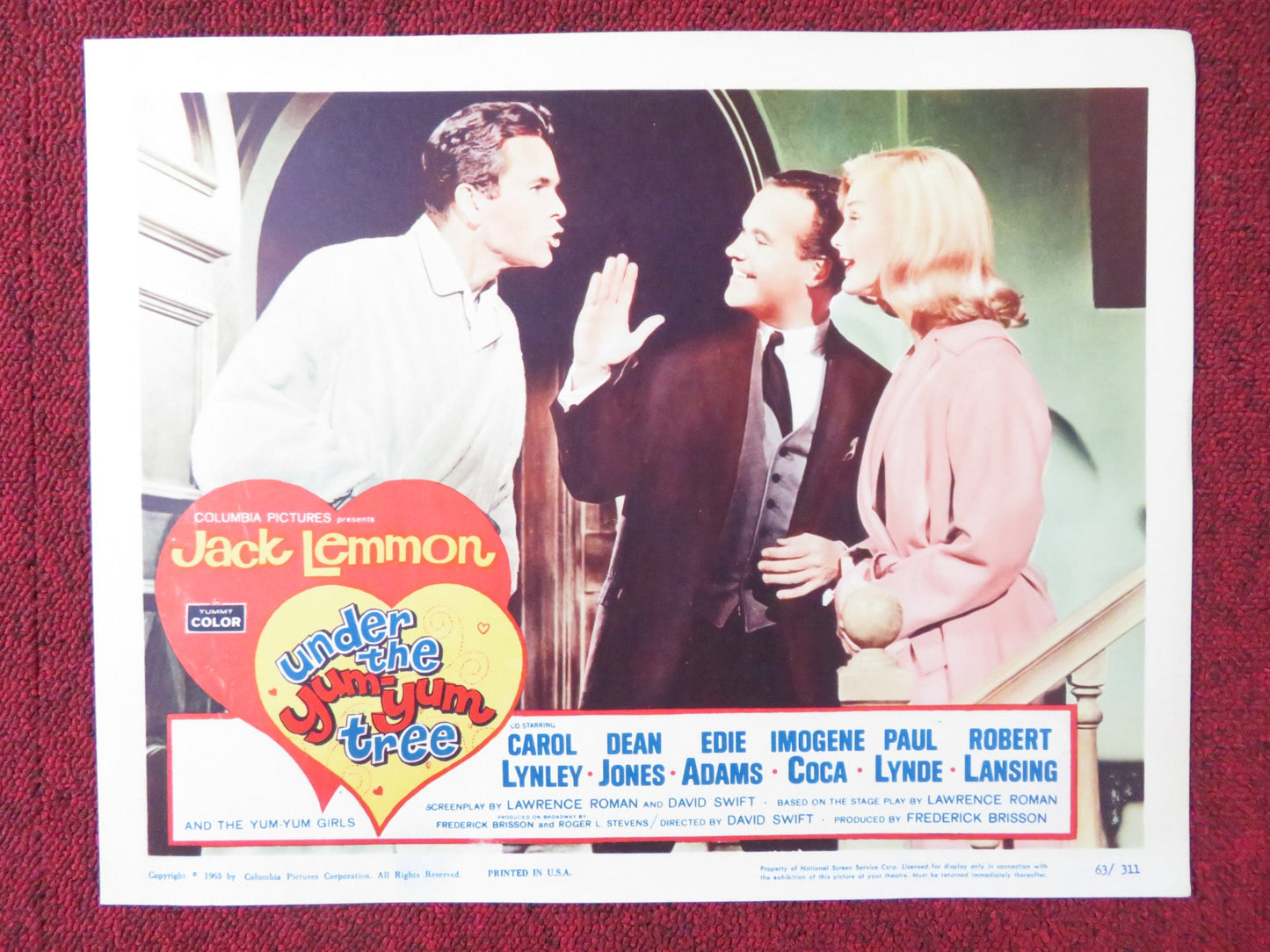 UNDER THE YUM YUM TREE US LOBBY CARD SET JACK LEMMON C. LYNLEY DEAN JONES 1963