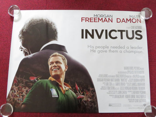 INVICTUS UK QUAD (30"x 40") ROLLED POSTER MORGAN FREEMAN MATT DAMON 2009