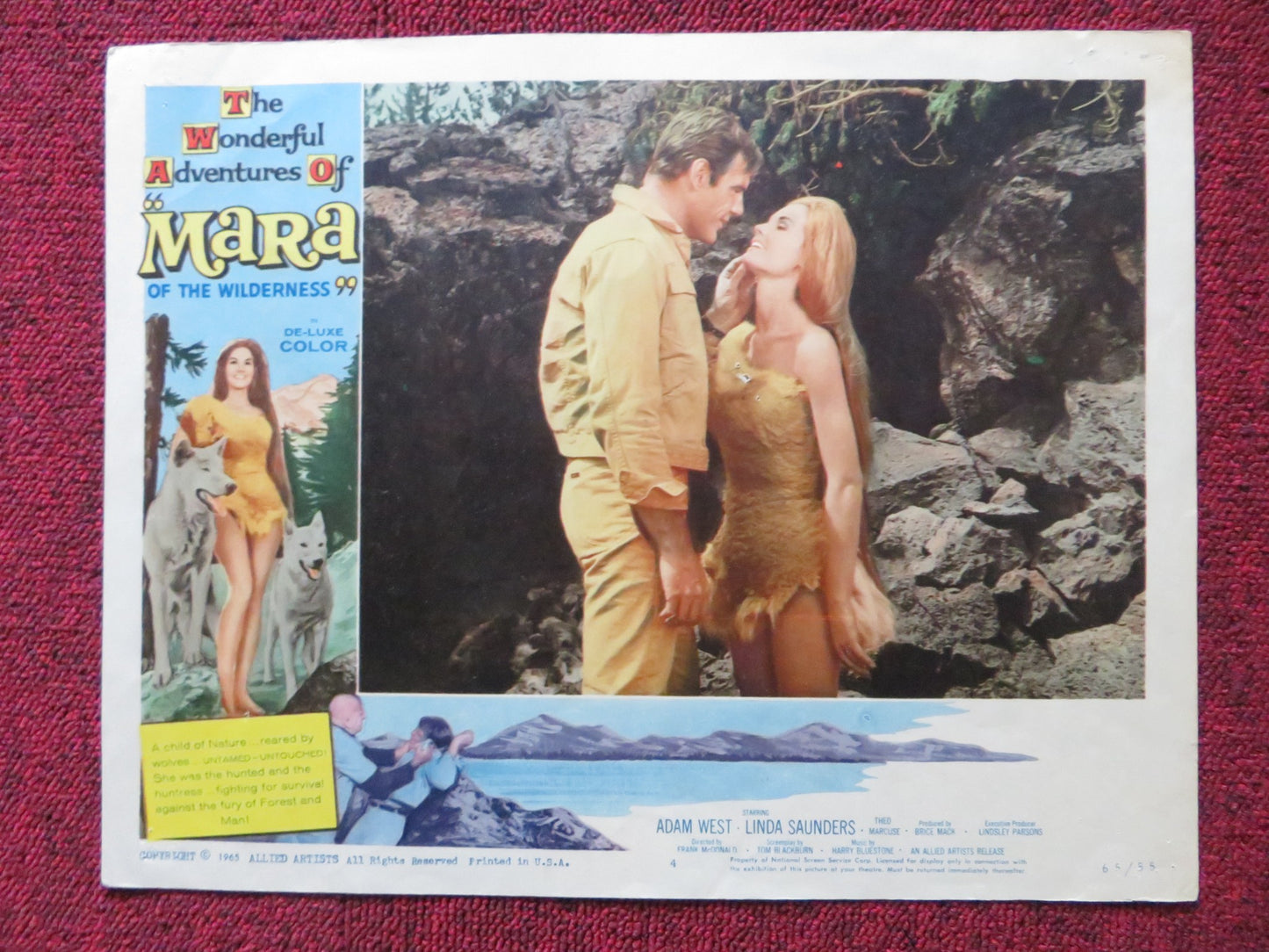 MARA OF THE WILDERNESS US LOBBY CARD SET LORI SAUNDERS ADAM WEST 1965