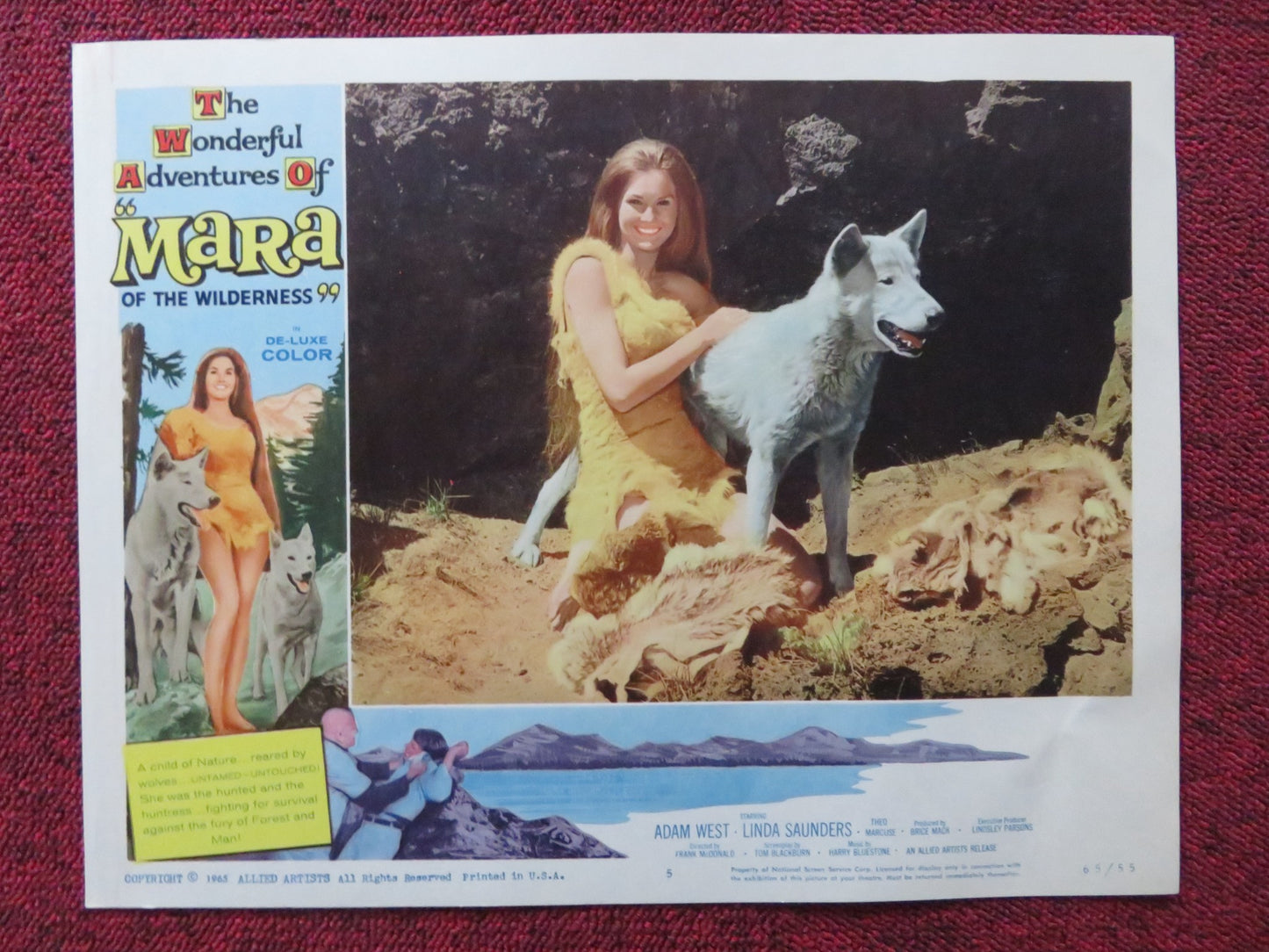 MARA OF THE WILDERNESS US LOBBY CARD SET LORI SAUNDERS ADAM WEST 1965