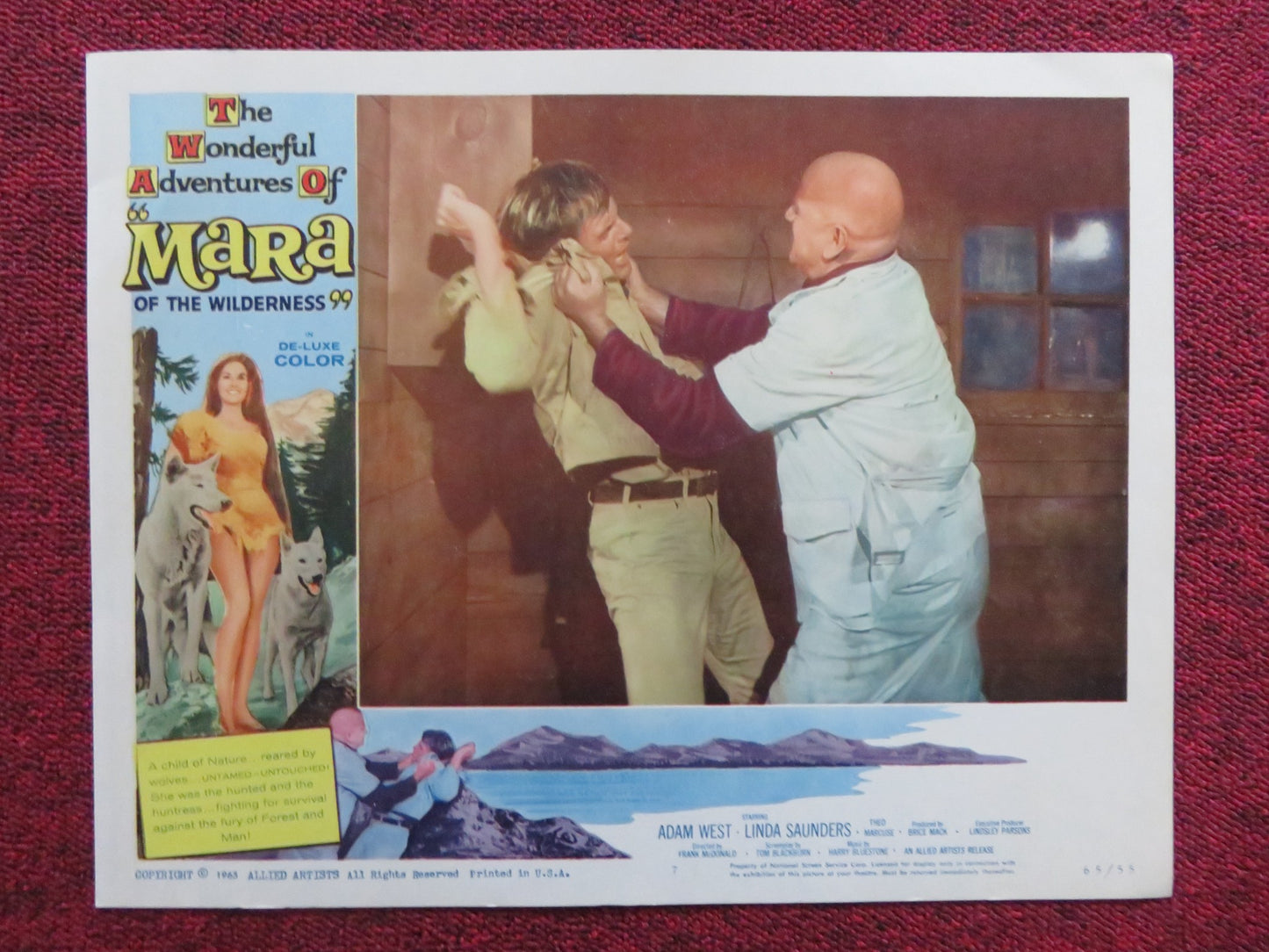 MARA OF THE WILDERNESS US LOBBY CARD SET LORI SAUNDERS ADAM WEST 1965