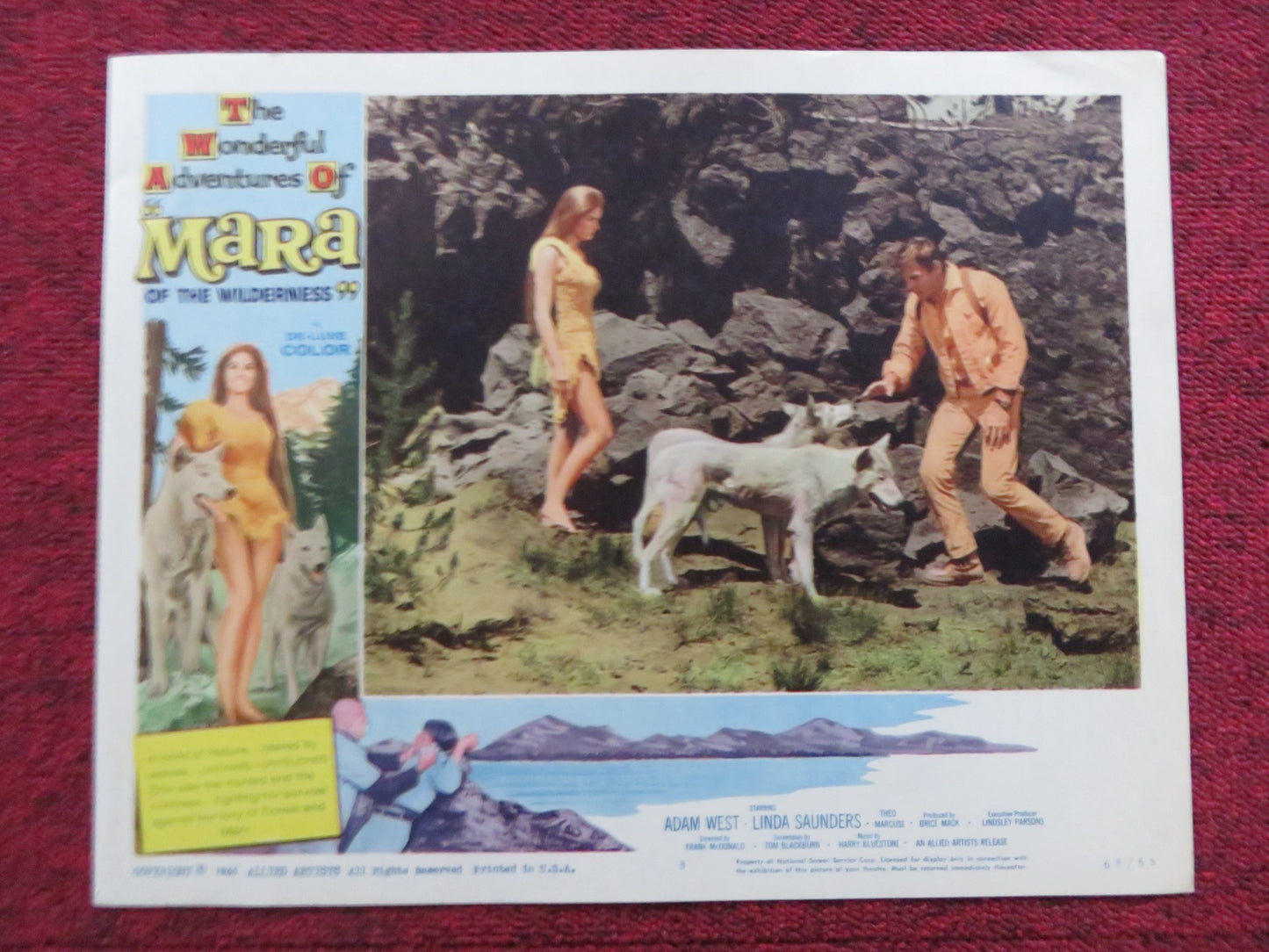 MARA OF THE WILDERNESS US LOBBY CARD SET LORI SAUNDERS ADAM WEST 1965