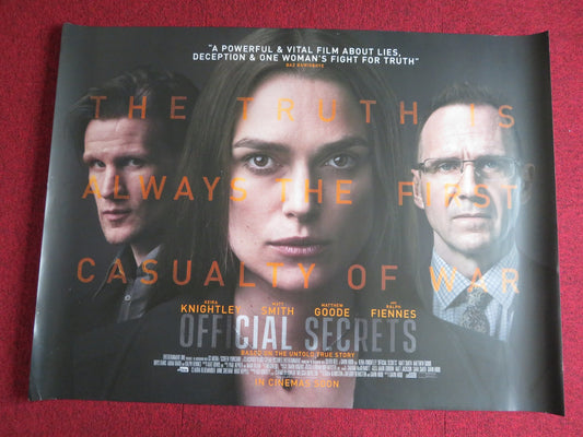 OFFICIAL SECRETS UK QUAD (30"x 40") ROLLED POSTER KEIRA KNIGHTLEY M.SMITH  2019