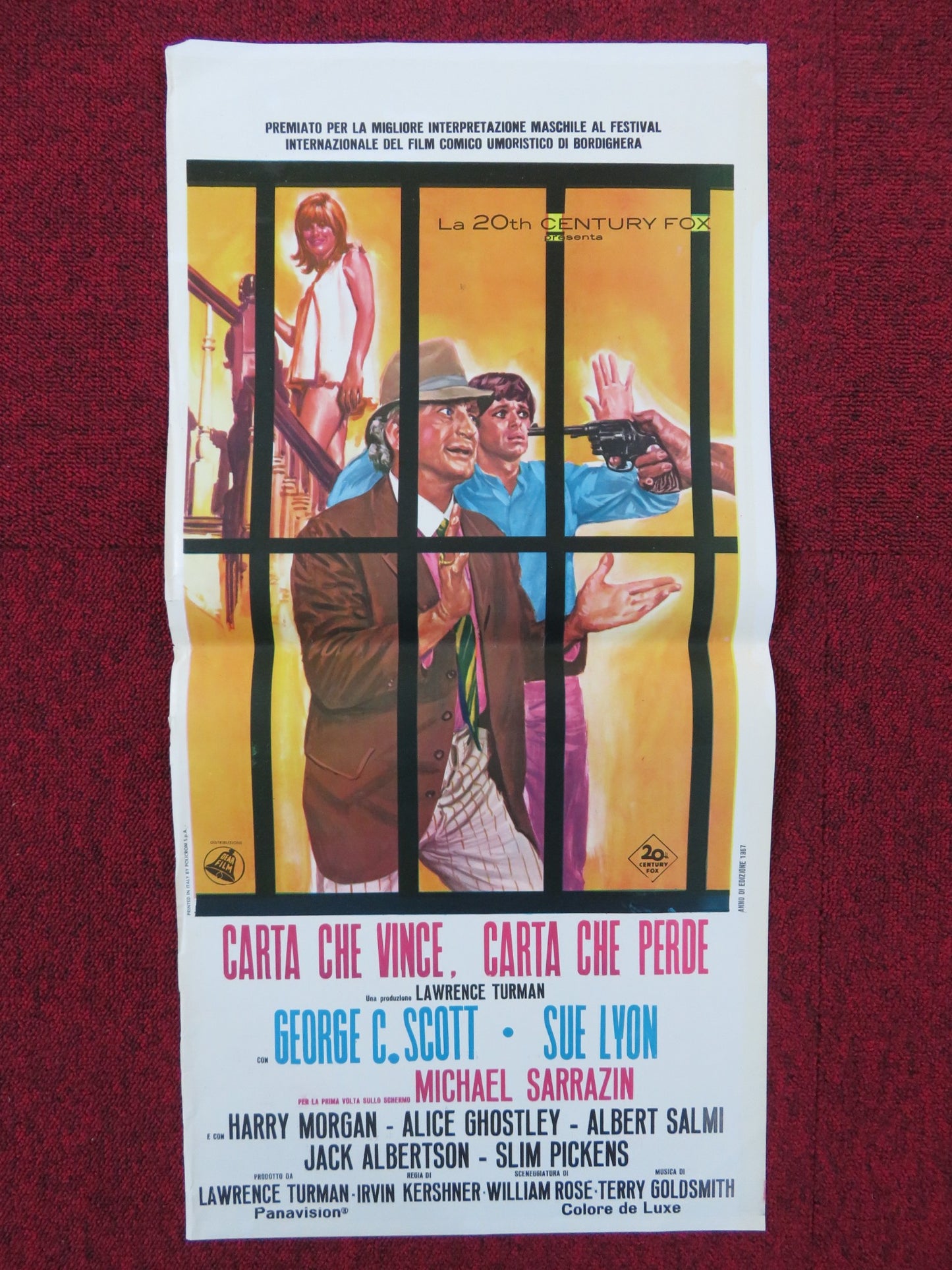 CARTA CHE VINCE, CARTA CHE PERDE ITALIAN LOCANDINA POSTER GEORGE C. SCOTT 1967