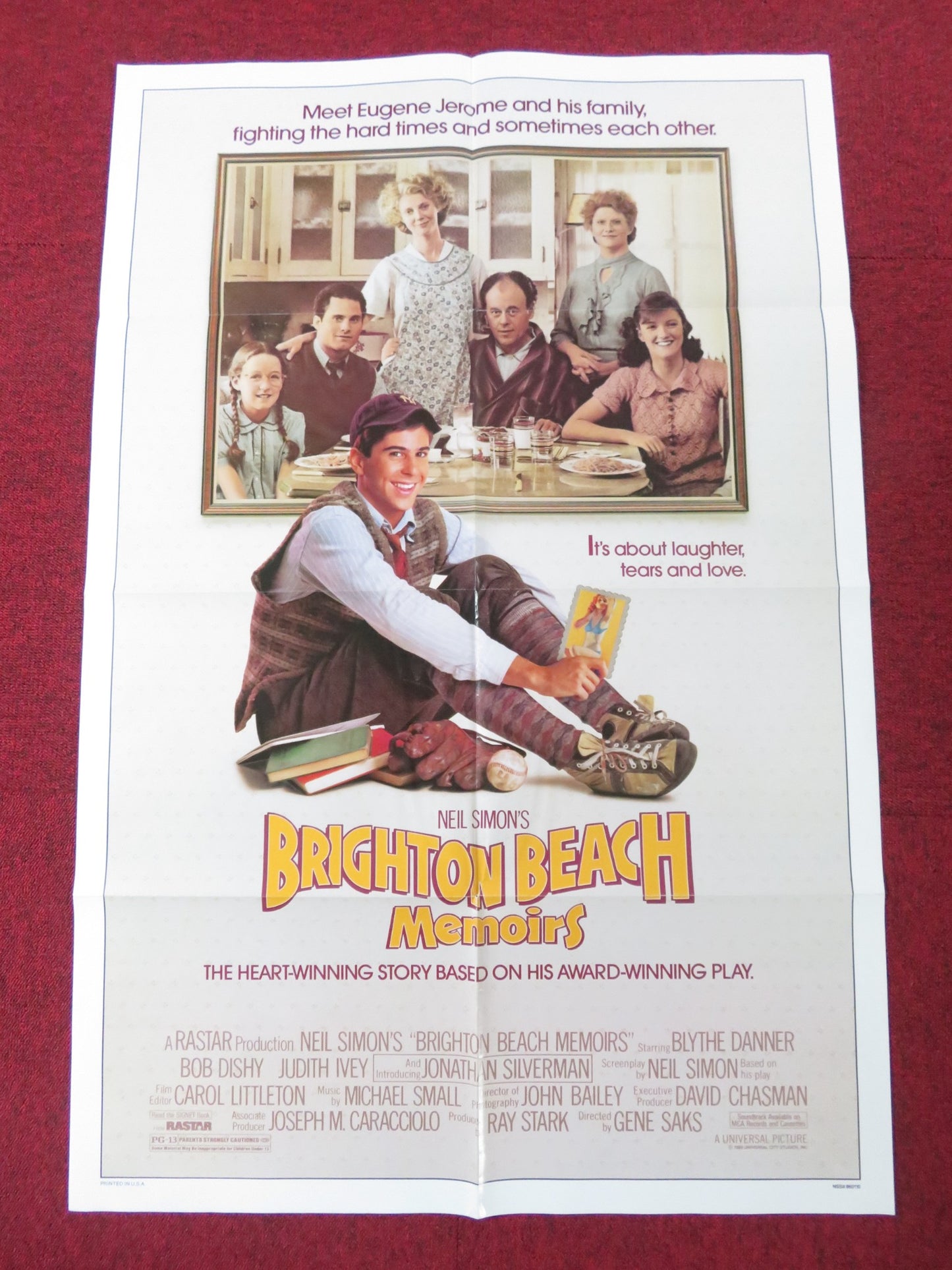 BRIGHTON BEACH MEMOIRS FOLDED US ONE SHEET POSTER JONATHAN SILVERMAN 1986