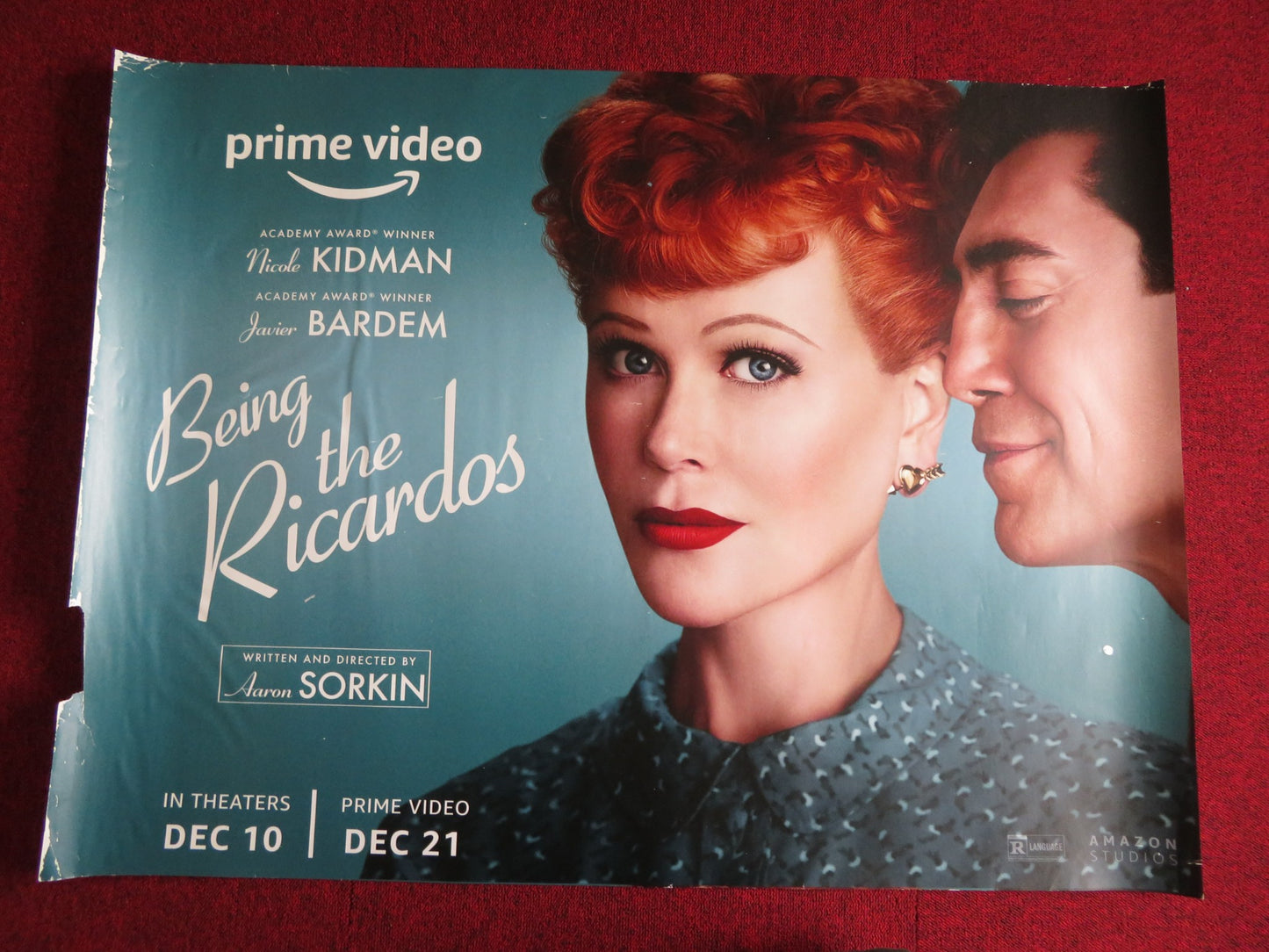 BEING THE RICARDOS UK QUAD (30"x 40") ROLLED POSTER NICOLE KIDMAN J.BARDEM 2021