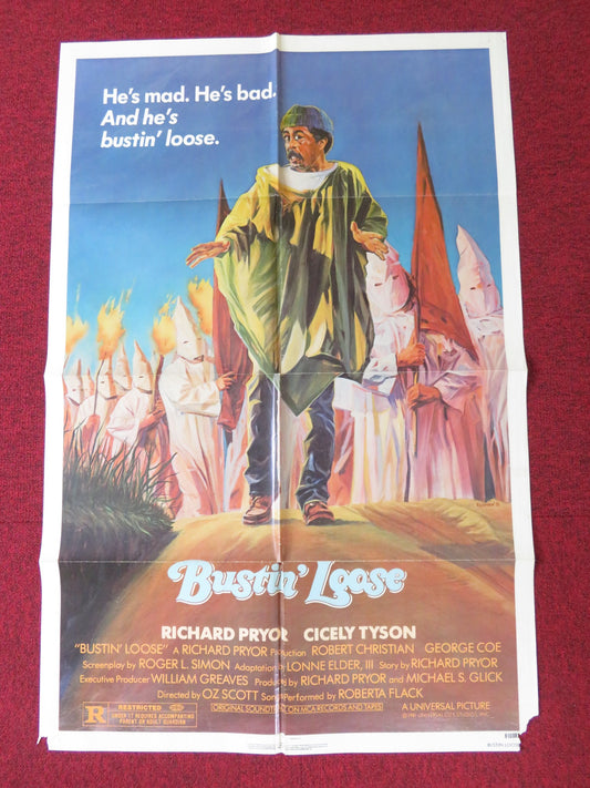 BUSTIN' LOOSE FOLDED US ONE SHEET POSTER RICHARD PRYOR CICELY TYSON 1981