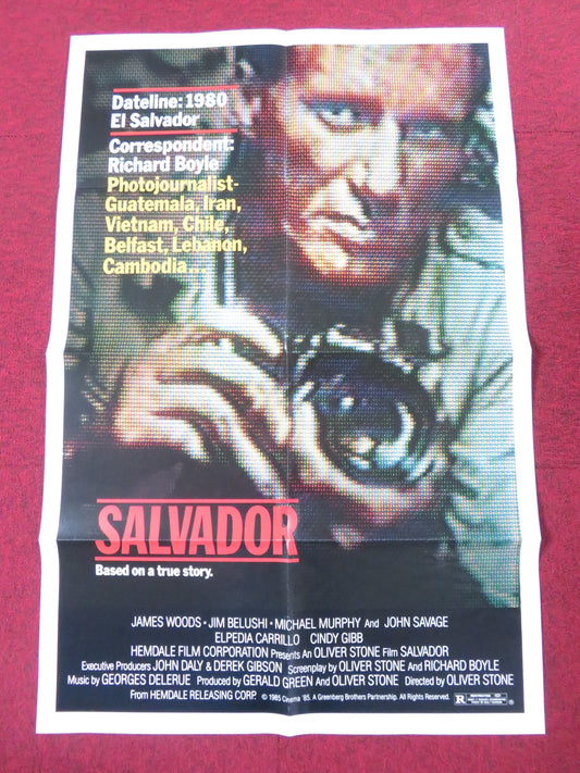 SALVADOR FOLDED US ONE SHEET POSTER JAMES WOODS JIM BELUSHI 1985