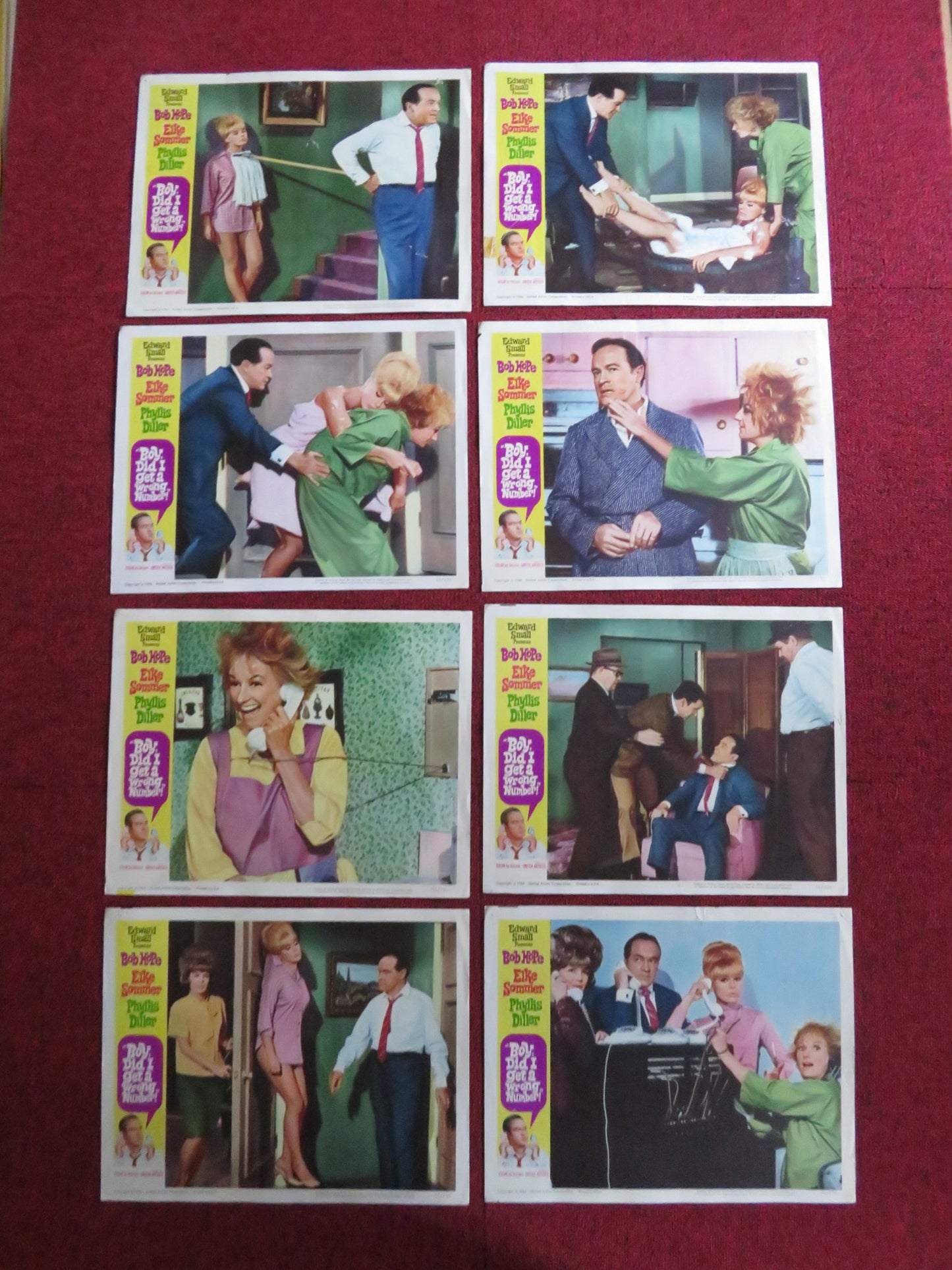 BOY, DID I GET A WRONG NUMBER US LOBBY CARD SET BOB HOPE ELKE SOMMER 1966