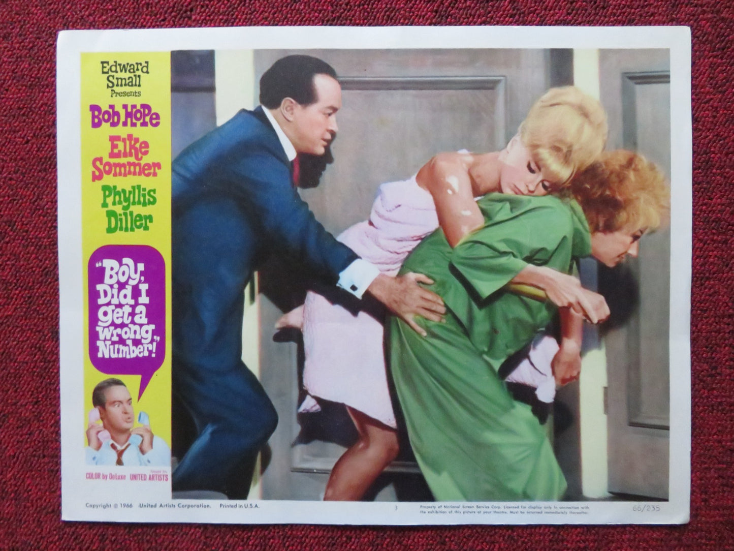 BOY, DID I GET A WRONG NUMBER US LOBBY CARD SET BOB HOPE ELKE SOMMER 1966