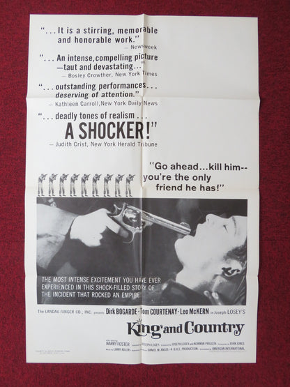 KING & COUNTRY FOLDED US ONE SHEET POSTER DIRK BOGARDE TOM COURTENAY 1966