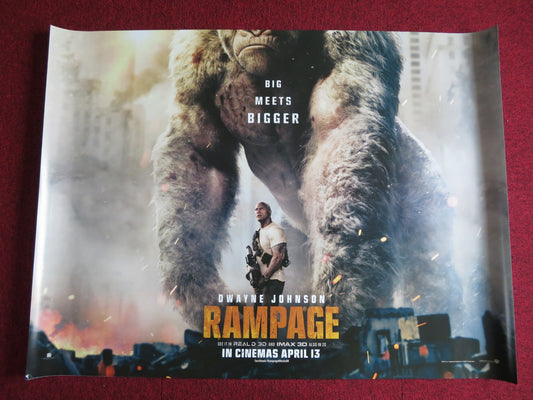 RAMPAGE - B UK QUAD (30"x 40") ROLLED POSTER DWAYNE JOHNSON 2018