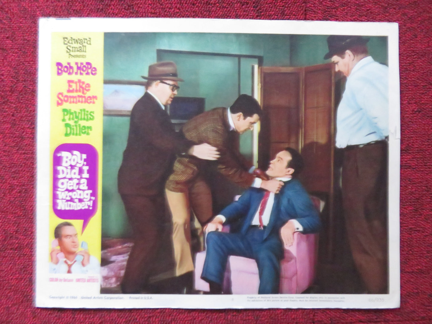 BOY, DID I GET A WRONG NUMBER US LOBBY CARD SET BOB HOPE ELKE SOMMER 1966