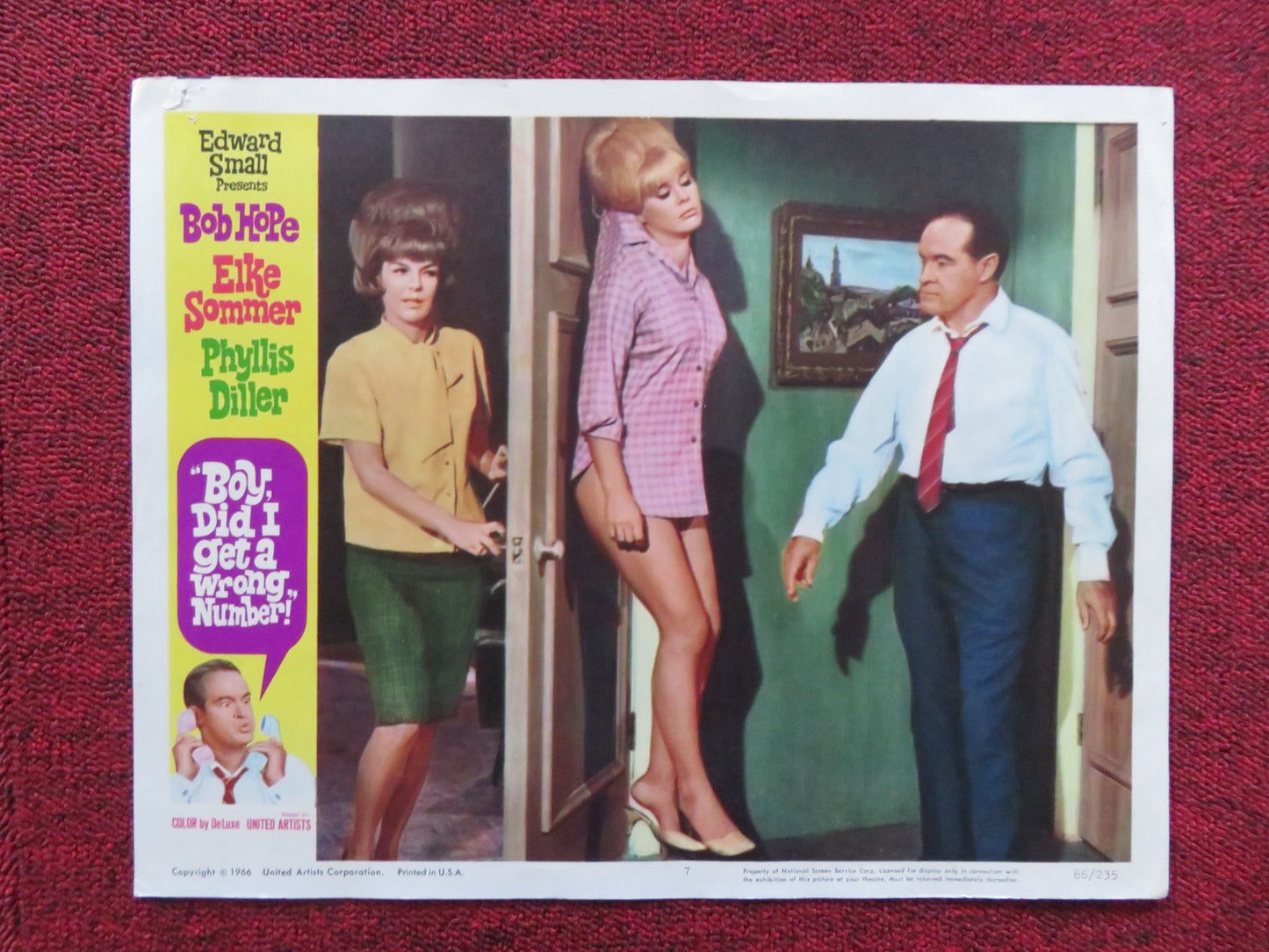 BOY, DID I GET A WRONG NUMBER US LOBBY CARD SET BOB HOPE ELKE SOMMER 1966