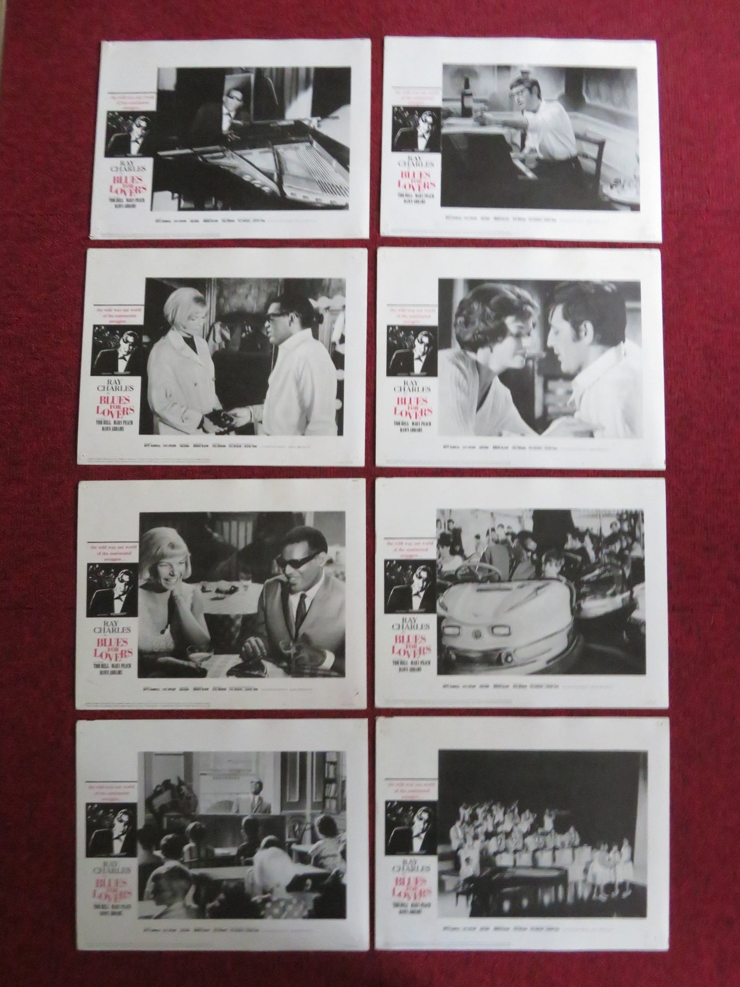 BLUES FOR LOVERS / BALLAD IN BLUE US LOBBY CARD SET RAY CHARLES TOM BELL 1966