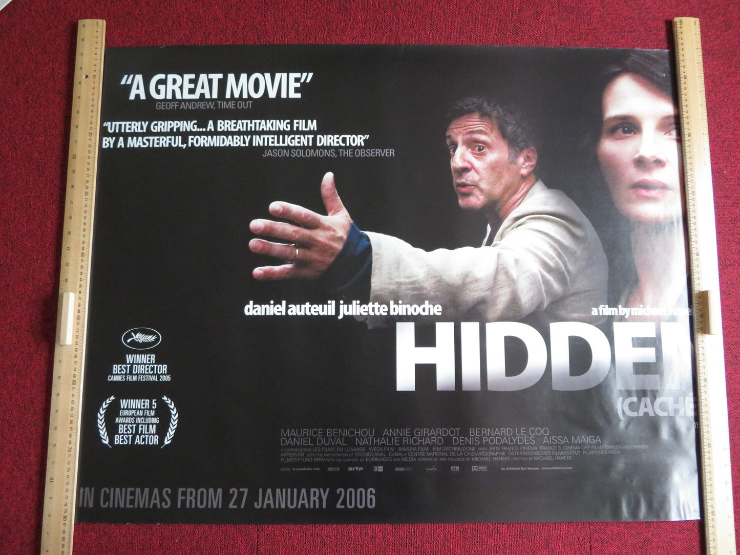 HIDDEN / Caché UK QUAD (30"x 40") ROLLED POSTER MICHAEL HANEKE D.AUTEUIL 2006