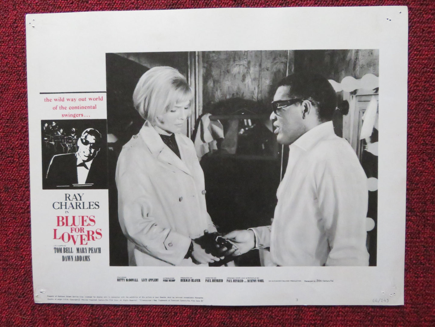 BLUES FOR LOVERS / BALLAD IN BLUE US LOBBY CARD SET RAY CHARLES TOM BELL 1966