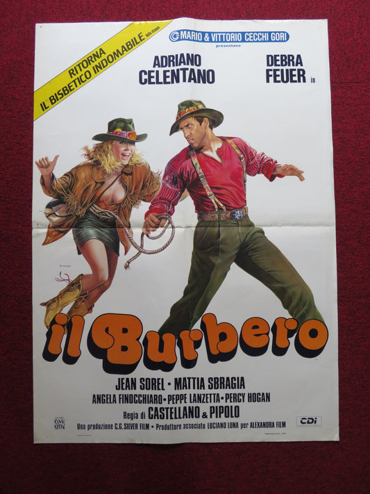 IL BURBERO ITALIAN FOGLIO POSTER ADRIANO CELENTANO DEBRA FEUER 1986