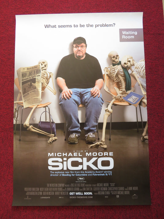 SICKO US ONE SHEET ROLLED POSTER MICHAEL MOORE TUCKER ALBRIZZI  2007