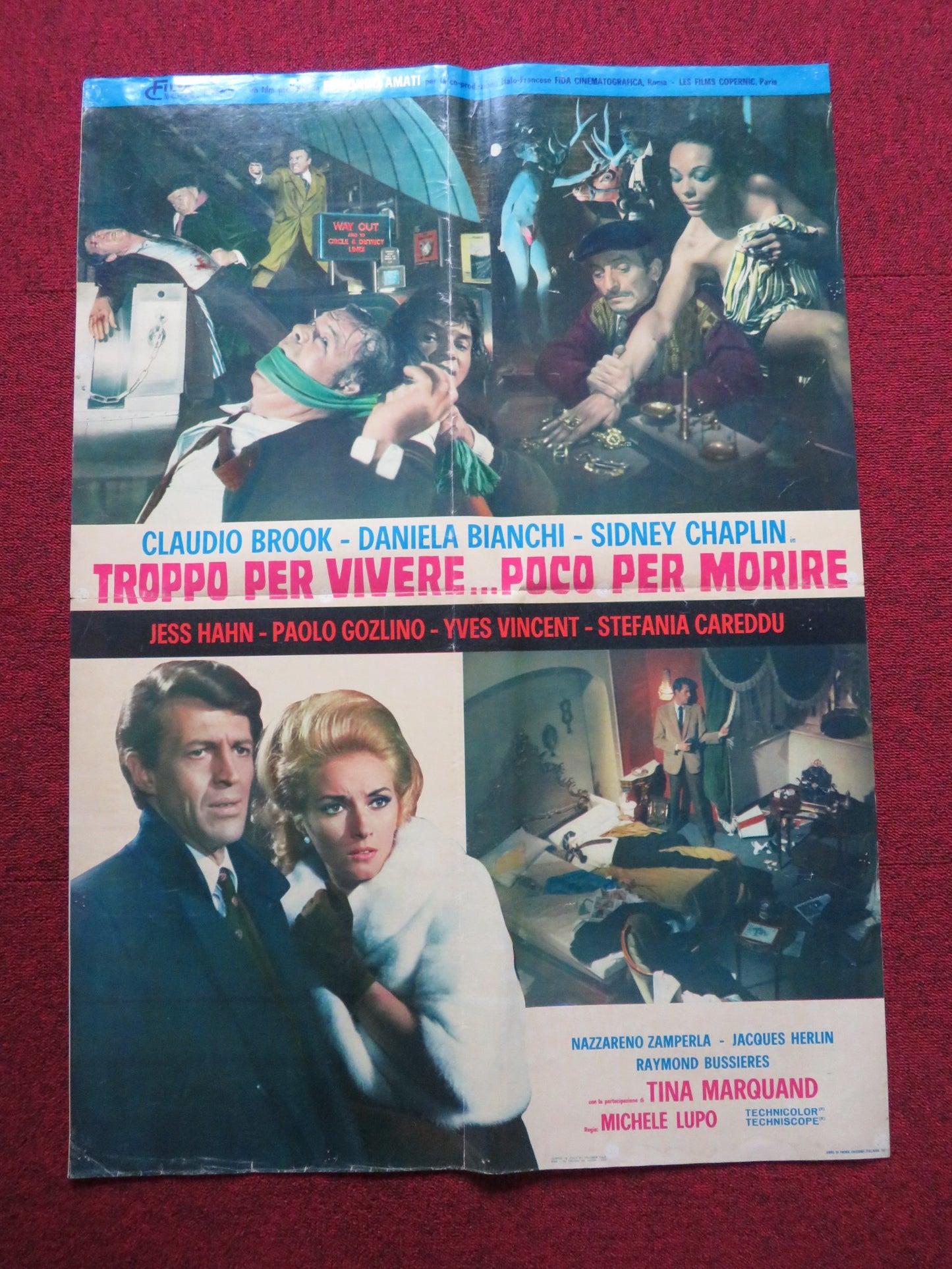 TROPPO PER VIVERE... POCO PER MORIRE ITALIAN FOGLIO POSTER CLAUDIO BROOK 1967