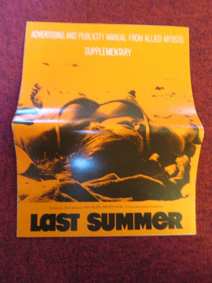 LAST SUMMER - PRESSBOOK CUT  ALLIED ARTISTS BARBARA HERSHEY RICHARD THOMAS 1969