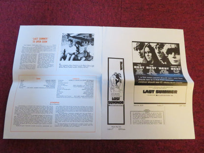 LAST SUMMER - PRESSBOOK CUT  ALLIED ARTISTS BARBARA HERSHEY RICHARD THOMAS 1969