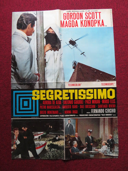 SEGRETISSIMO ITALIAN FOGLIO POSTER GORDON SCOTT MAGDA KONOPKA 1967