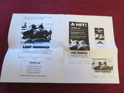 LAST SUMMER - PRESSBOOK CUT  ALLIED ARTISTS BARBARA HERSHEY RICHARD THOMAS 1969