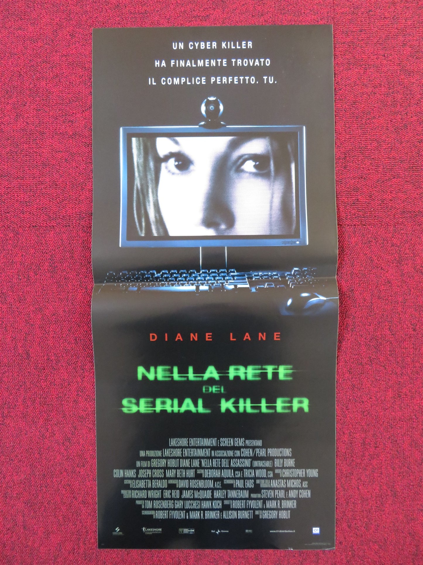 UNTRACEABLE ITALIAN LOCANDINA POSTER DIANE LANE COLIN HANKS 2008