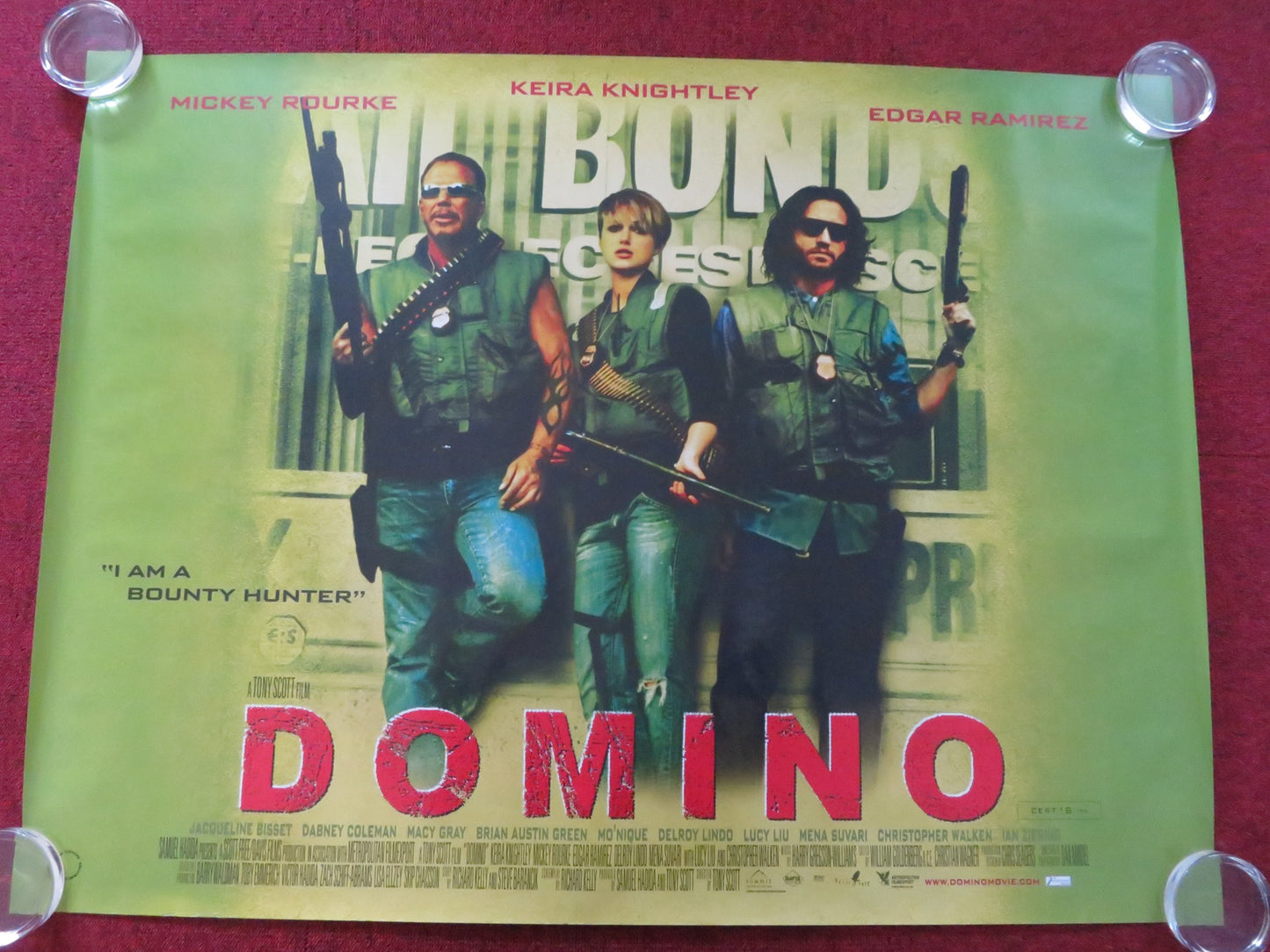 DOMINO UK QUAD (30"x 40") ROLLED POSTER KEIRA KNIGHTLEY MICKEY ROURKE 2005