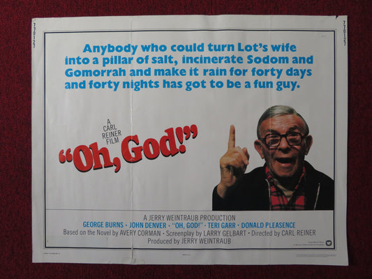 OH GOD! US HALF SHEET (22"x 28") POSTER GEORGE BURNS JOHN DENVER 1977