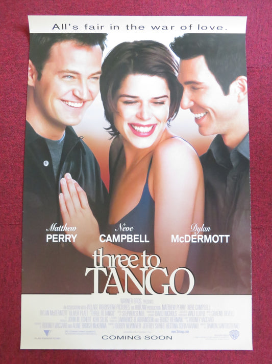 THREE TO TANGO US ONE SHEET ROLLED POSTER MATTHEW PERRY NEVE CAMPBELL 1999