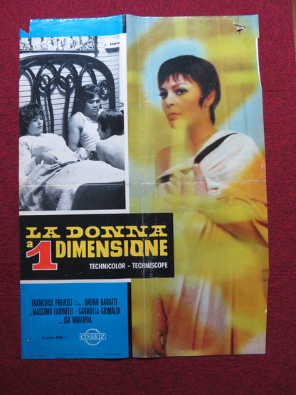 LA DONNA A UNA DIMENSIONE ITALIAN FOGLIO POSTER FRANCOISE PREVOST FARINELLI 1970