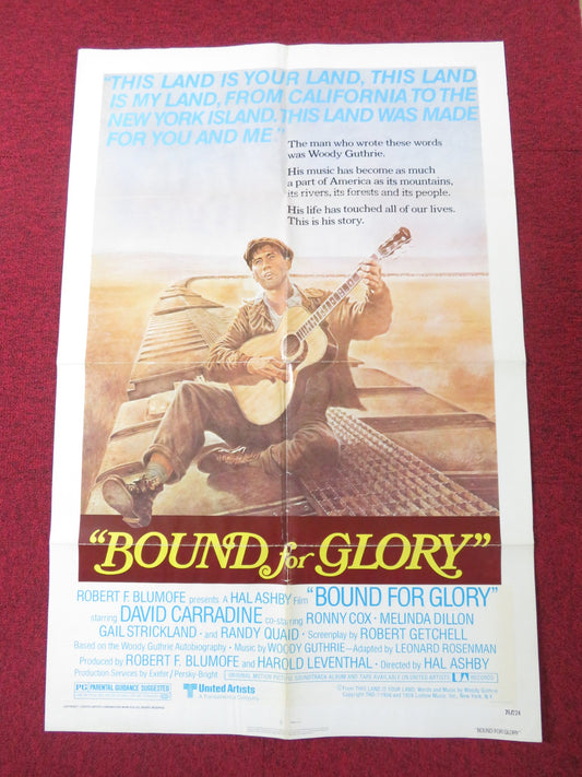 BOUND FOR GLORY FOLDED US ONE SHEET POSTER DAVID CARRADINE RONNY COX 1976