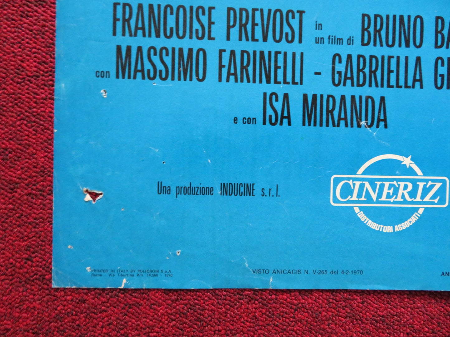 LA DONNA A UNA DIMENSIONE ITALIAN FOGLIO POSTER FRANCOISE PREVOST FARINELLI 1970