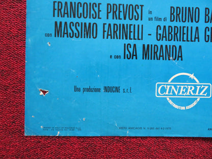 LA DONNA A UNA DIMENSIONE ITALIAN FOGLIO POSTER FRANCOISE PREVOST FARINELLI 1970