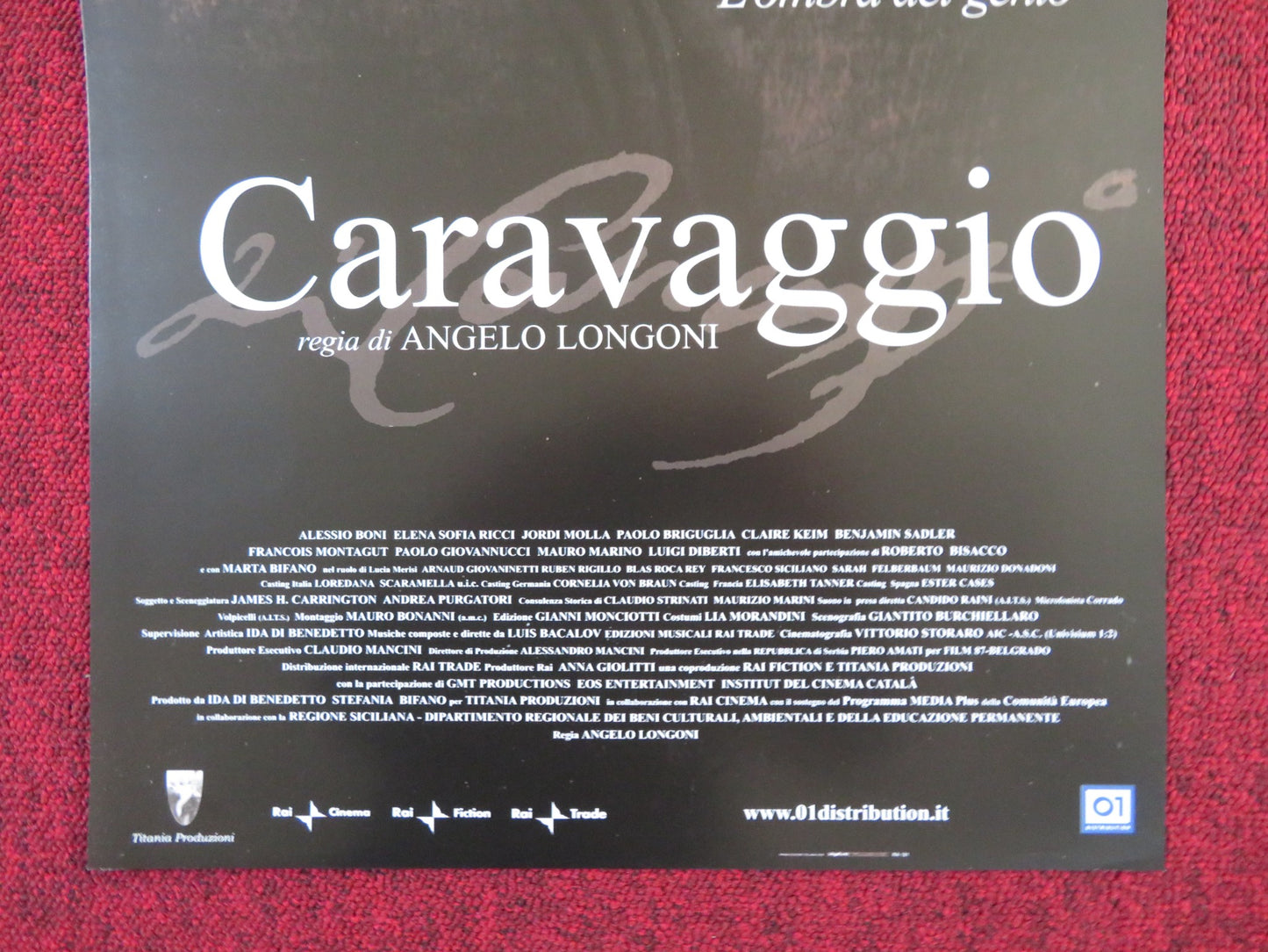 CARAVAGGIO ITALIAN LOCANDINA POSTER ALESSIO BONI JORDI MOLLA 2007