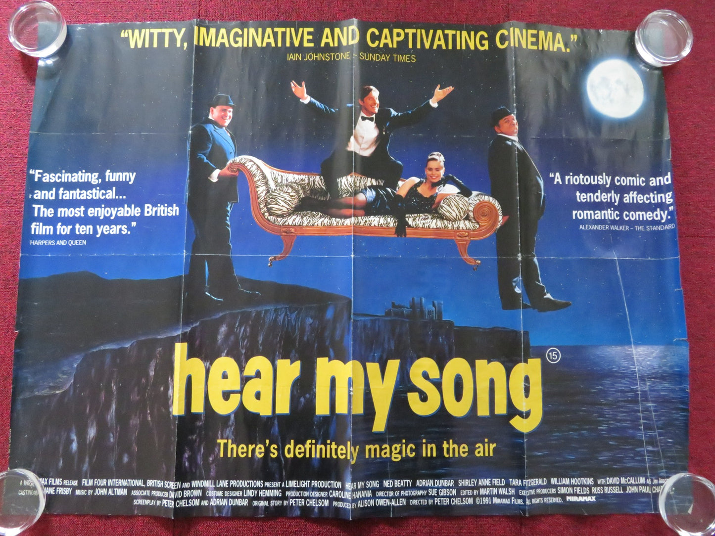 HEAR MY SONG UK QUAD (30"x 40") ROLLED POSTER TARA FITZGERALD ADRIAN DUNBAR 1991