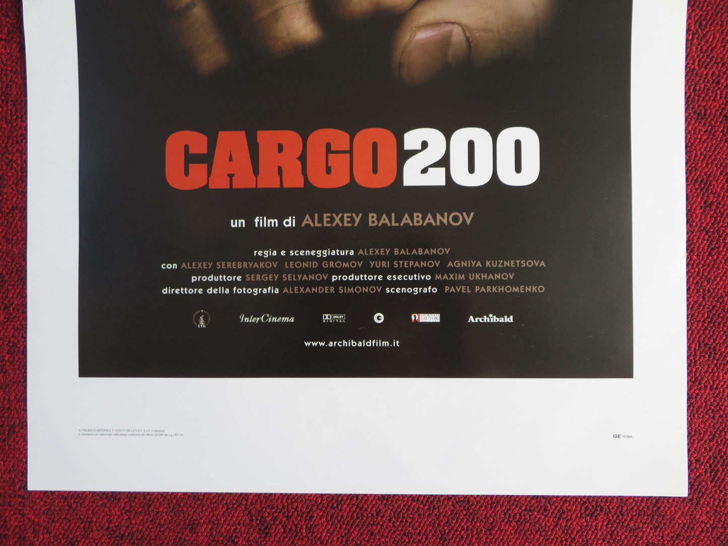 CARGO 200 ITALIAN LOCANDINA POSTER ALEXEY SEREBRYAKOV LEONID GROMOV 2007