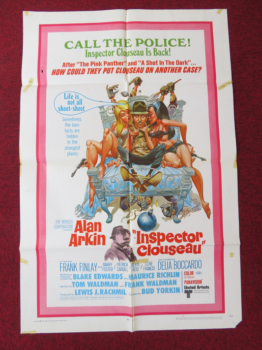 INSPECTOR CLOUSEAU FOLDED US ONE SHEET POSTER ALAN ARKIN FRANK FINLAY 1968