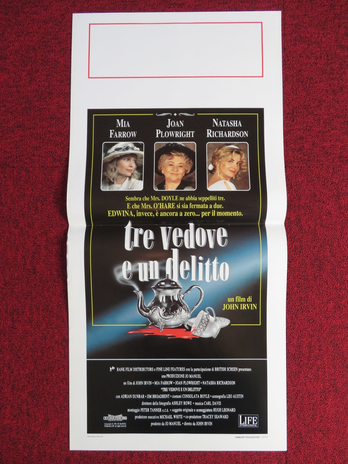 WIDOW'S PEAK ITALIAN LOCANDINA POSTER MIA FARROW JOAN PLOWRIGHT 1994