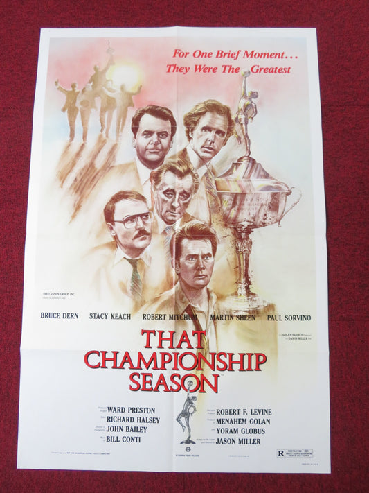 THAT CHAMPIONSHIP SEASON FOLDED US ONE SHEET POSTER CANNON BRUCE DERN 1982