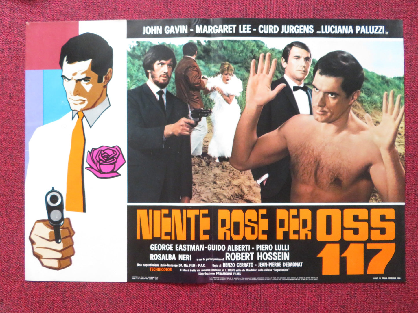 OSS 117 MURDER FOR SALE - A ITALIAN FOTOBUSTA POSTER DOUBLE AGENT GAVIN 1968