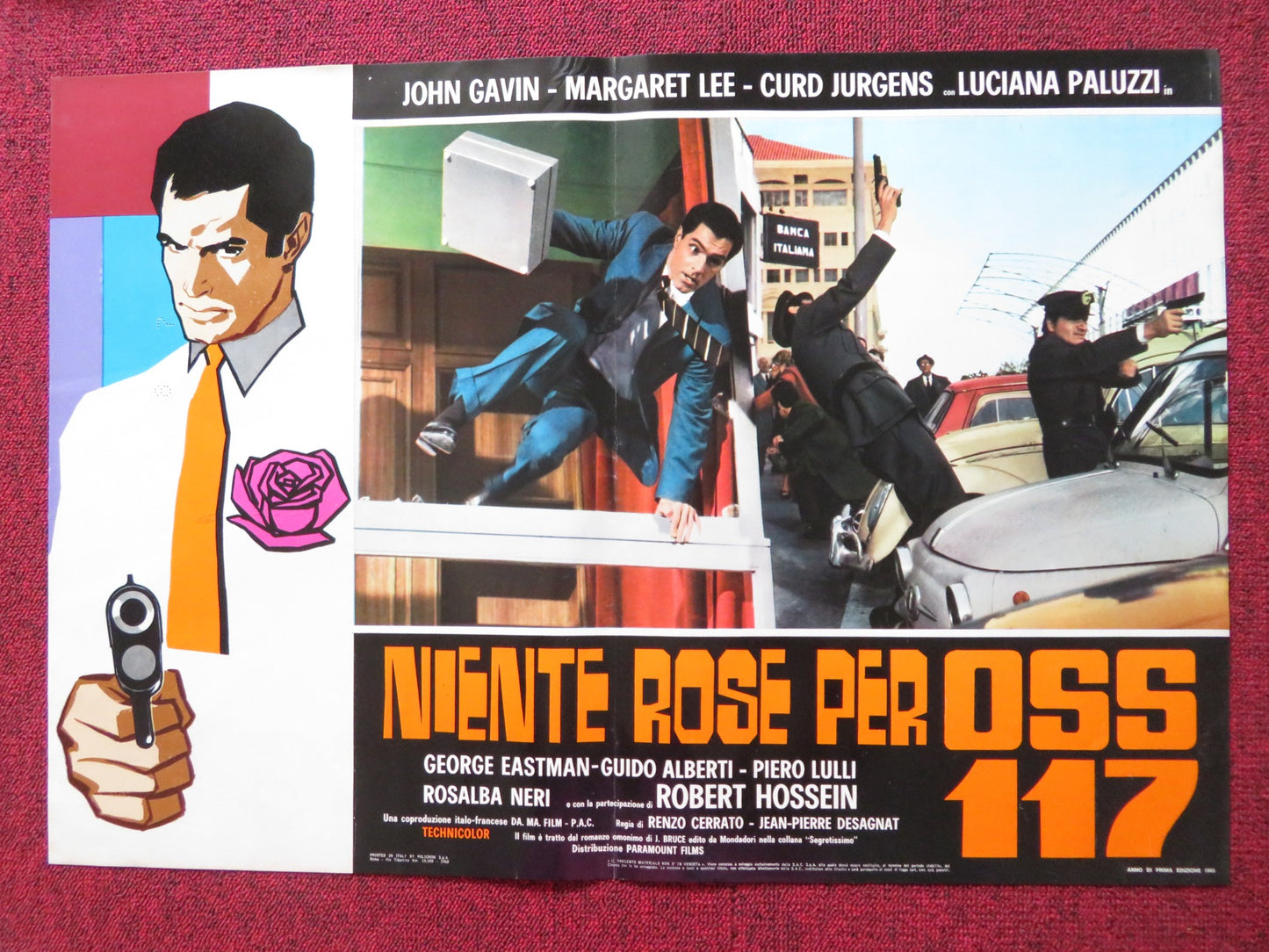 OSS 117 MURDER FOR SALE - B ITALIAN FOTOBUSTA POSTER DOUBLE AGENT GAVIN 1968