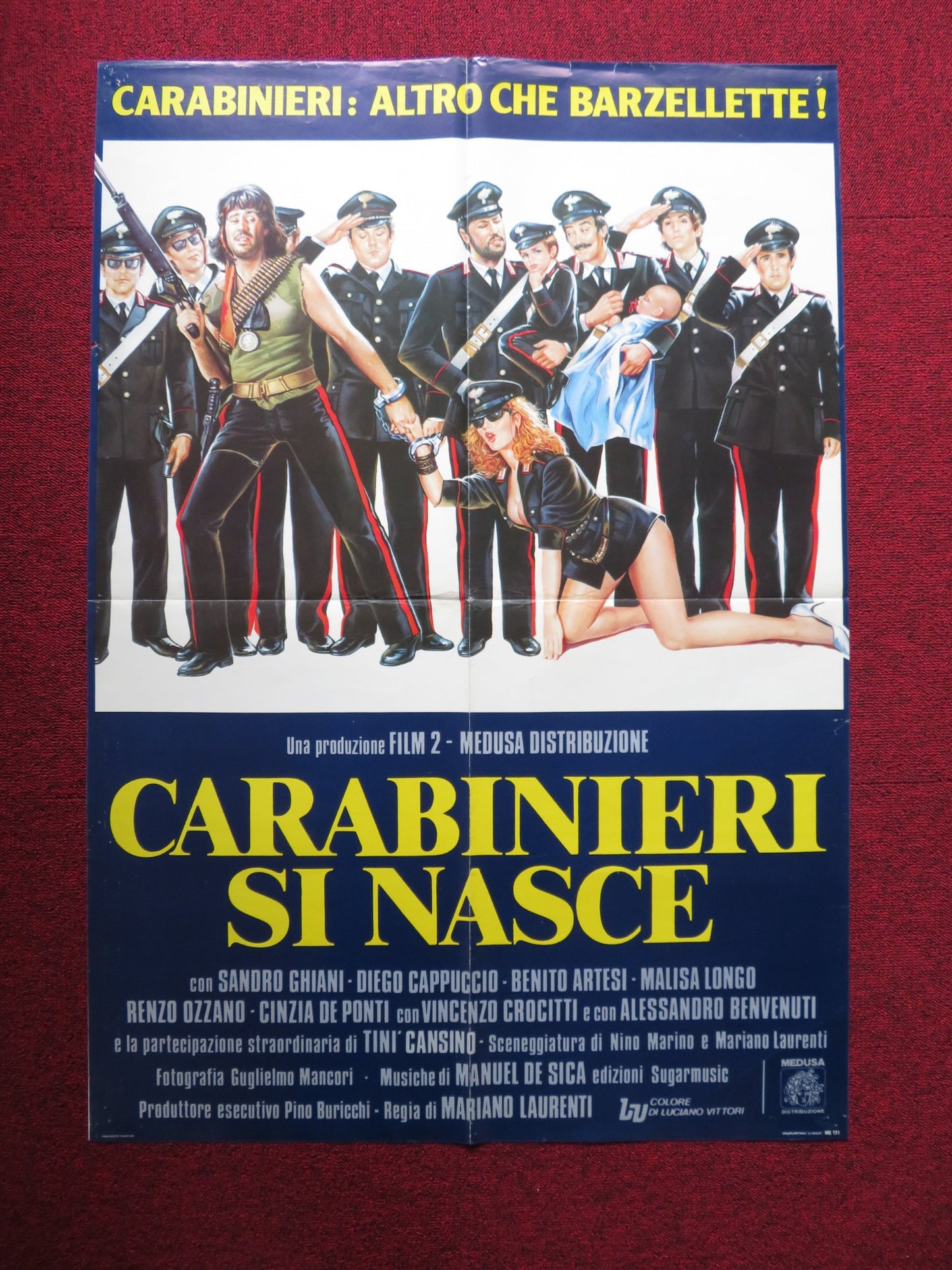 CARABINIERI SI NASCE ITALIAN FOGLIO POSTER SANDRO GHIANI DIEGO CAPPUCCIO 1985